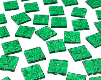 3/4" Transparent Green Stained Glass Mosaic Tiles