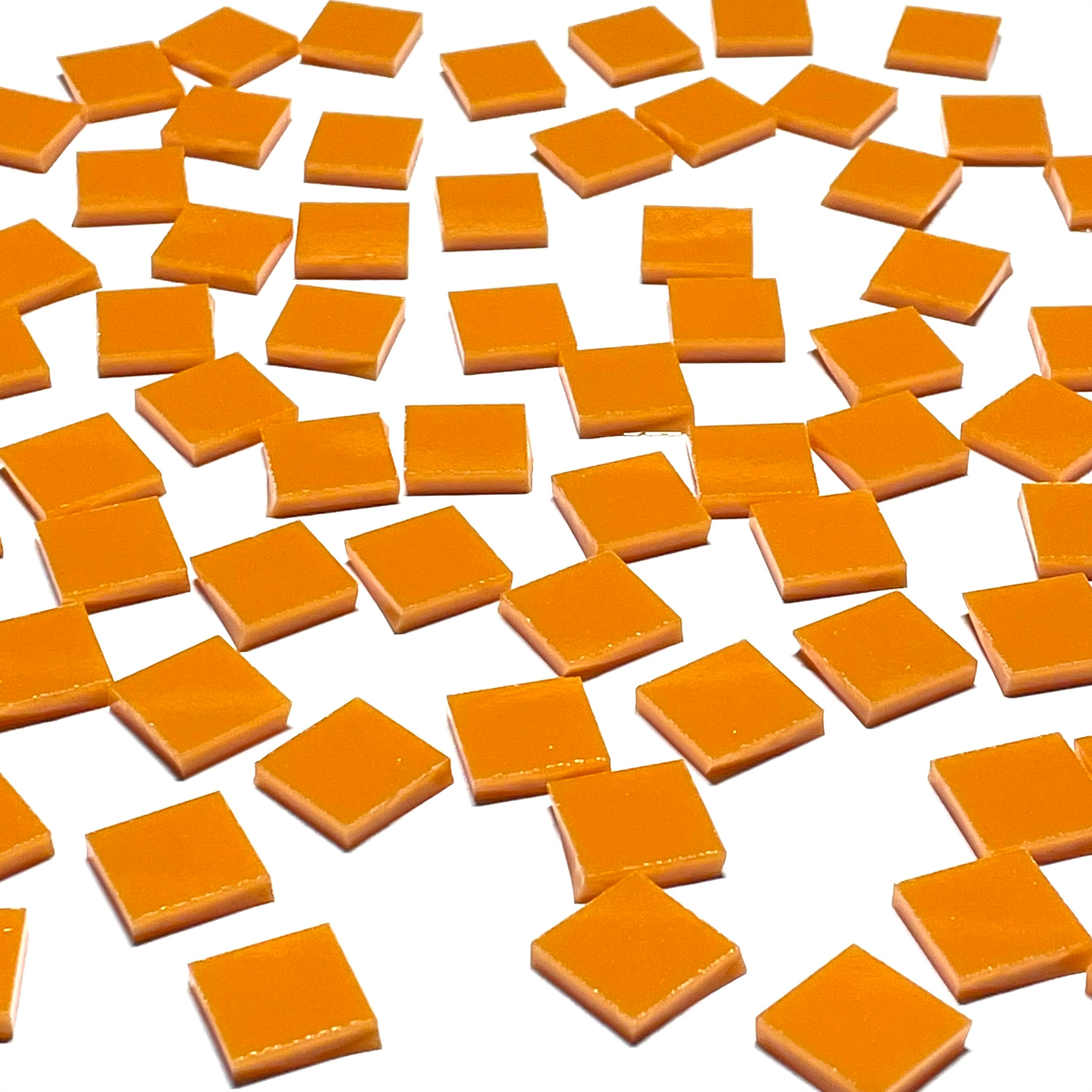 1/2 Orange Stained Glass Mosaic Tiles Etsy