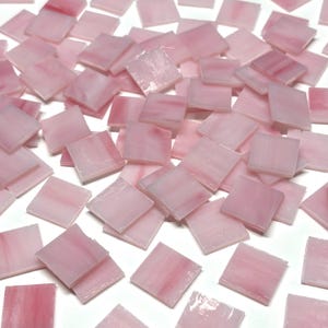 3/4&quot; Opaque Pink Stained Glass Mosaic Tiles