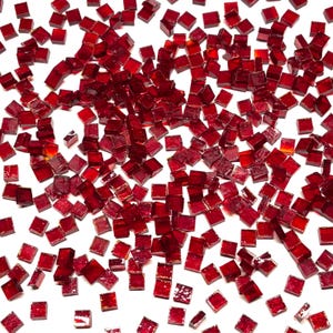1/4” Transparent Red Stained Glass Mosaic Tiles