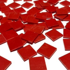 3/4&quot; Opaque Red Stained Glass Mosaic Tiles