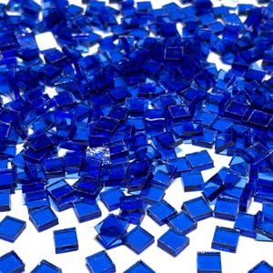 1/4&quot; Transparent Blue Stained Glass Mosaic Tiles