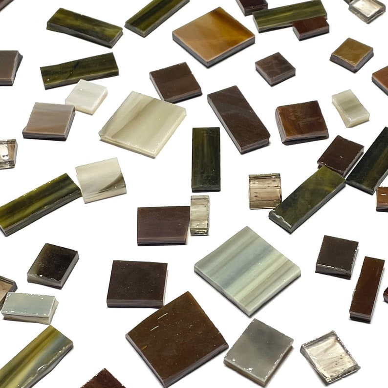 Brown Stained Glass Mosaic Tile Mix Etsy