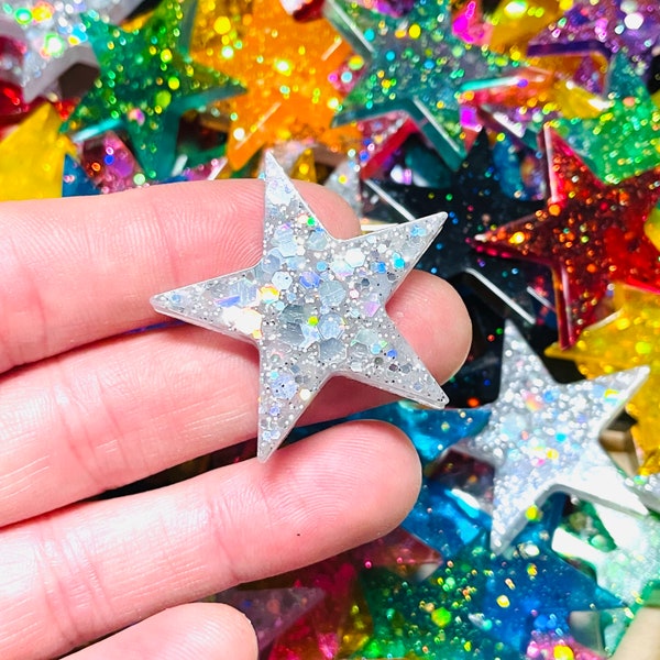 Large Resin Glitter Stars