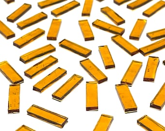 Transparent Amber Stained Glass Mosaic Tile Border Pieces