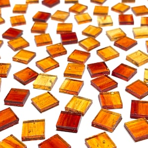 1/2” Transparent Orange Stained Glass Mosaic Tiles
