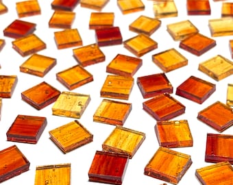 1/2” Transparent Orange Stained Glass Mosaic Tiles