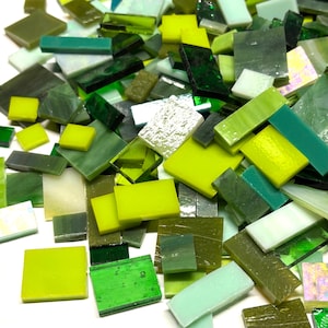 Green Stained Glass Mosaic Tile Mix