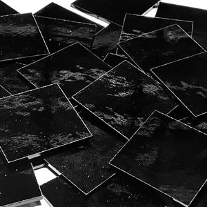 2” Opaque Black Stained Glass Mosaic Tiles