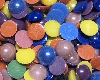 50 Round Glass Cabochons