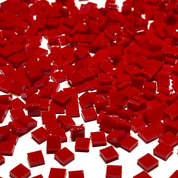 1/4" Opaque Red Stained Glass Mosaic Tiles