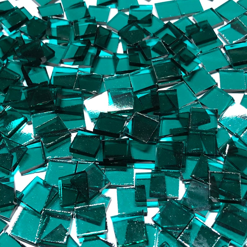 1/2 Green Stained Glass Mosaic Tiles Etsy