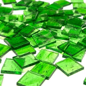 3/4&quot; Transparent Green Stained Glass Mosaic Tiles