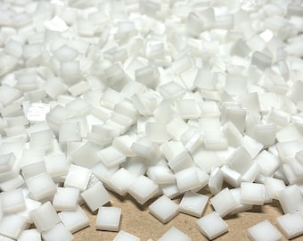 1/4” Opaque White Stained Glass Mosaic Tiles