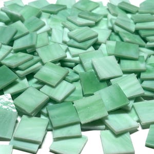 3/4&quot; Opaque Green Stained Glass Mosaic Tiles