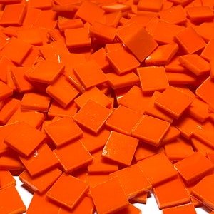 1/2” Opaque Orange Stained Glass Mosaic Tiles