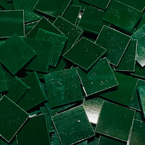 1&quot; Opaque Green Stained Glass Mosaic Tiles