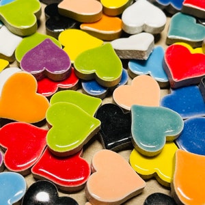 30 Ceramic Heart Tiles