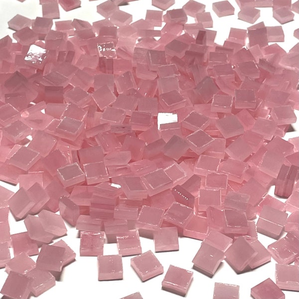 1/4" Opaque Pink Stained Glass Mosaic Tiles