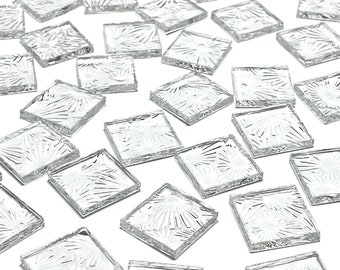 3/4" Clear Stained Glass Mosaic Tiles