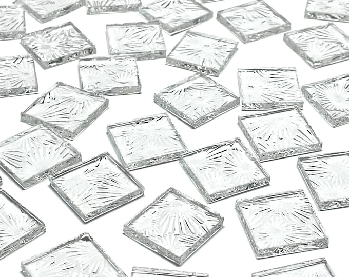 3/4" Clear Stained Glass Mosaic Tiles - Etsy