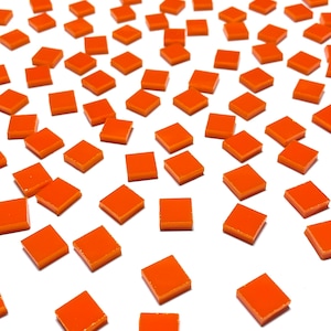 3/8&quot; Opaque Orange Stained Glass Mosaic Tiles