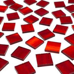 3/4&quot; Transparent Red Stained Glass Mosaic Tiles