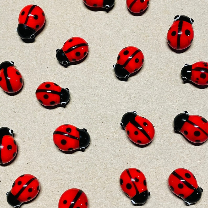 Ladybugs Millefiori Lampwork Glass Cabochons image 4