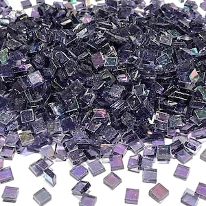 1/4&quot; Iridescent Purple Stained Glass Mosaic Tiles