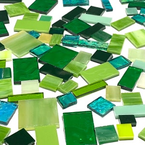 Green Stained Glass Mosaic Tile Mix