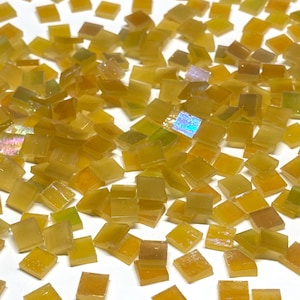 3/8&quot; Iridescent Tan Stained Glass Mosaic Tiles