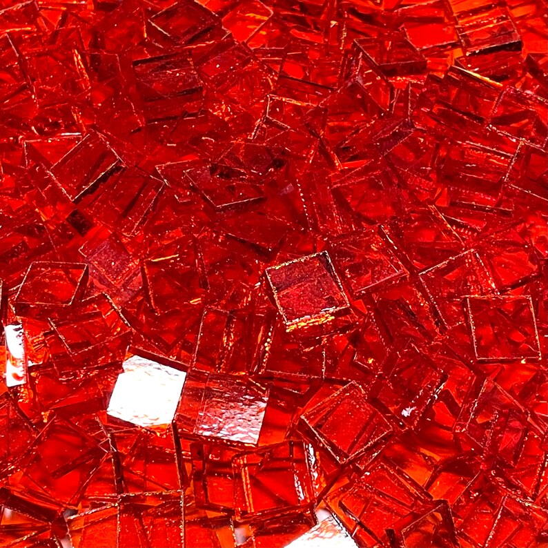 3/8 Transparent Orange Stained Glass Mosaic Tiles Etsy