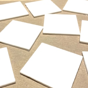 2” Opaque White Stained Glass Mosaic Tiles