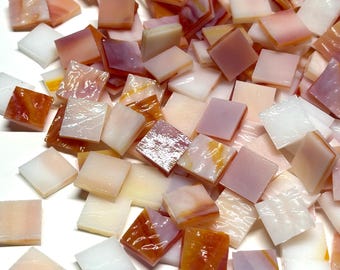 1/2” Opaque Orange Stained Glass Mosaic Tiles