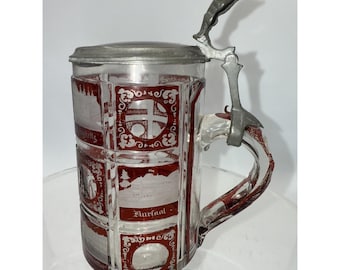 Early Rare Antique Biedermeier Beer Stein Lid Bohemian #12517