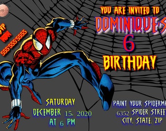 Spider-man invitation | Birthday invitation | PRINT AT HOME | 100% editable | Birthday party invitation