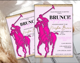 Ralph Lauren Theme | Pink Polo Invitation | Ralph Lauren baby girl | PRINT AT HOME | Invitation