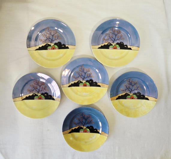Set of Six Japanese Lusterware Plates