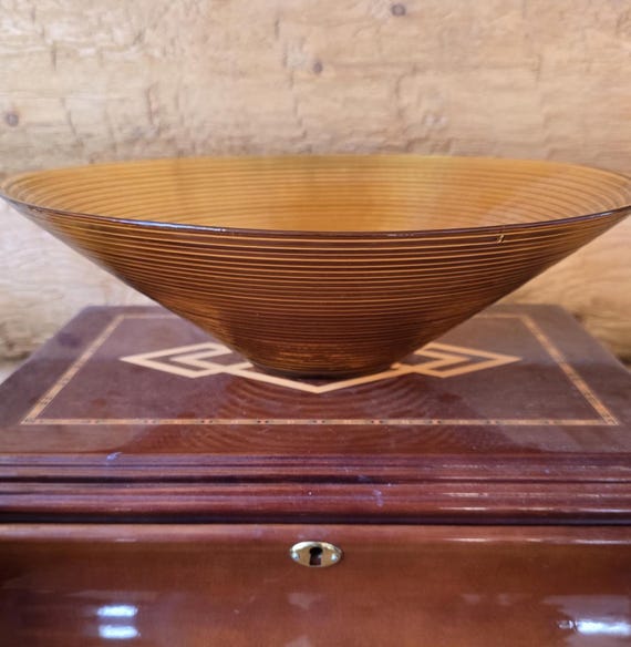 IMPERIAL Glass Spun Amber Large Salad Bowl