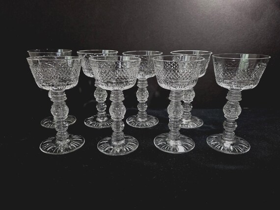 Set of 8, HEISEY Liquor Cocktail Glasses, unnamed pattern, c. 1940s