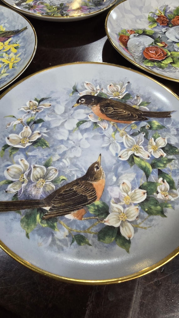 Song Bird Collector Plates, set of 4
