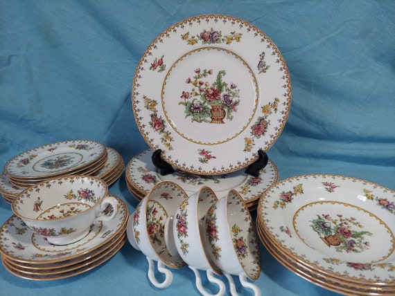 SPODE Copeland Set(s) "Peplow" Yellow edge 24-pieces each