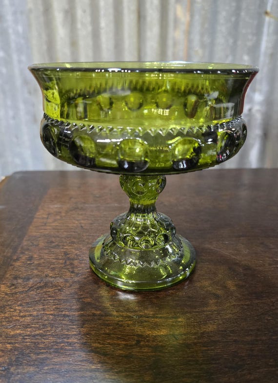INDIANA GLASS Kings Crown Footed Candy Bowl, c.1970