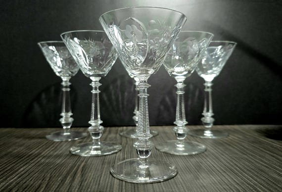 Set of 6 ROCK SHARPE Cut Glass Liquor Glasses