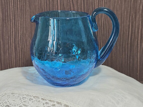 BLENKO Crackle Glass Pitcher