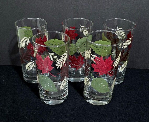 Autumn Leaves Tall Tumblers, set of 5