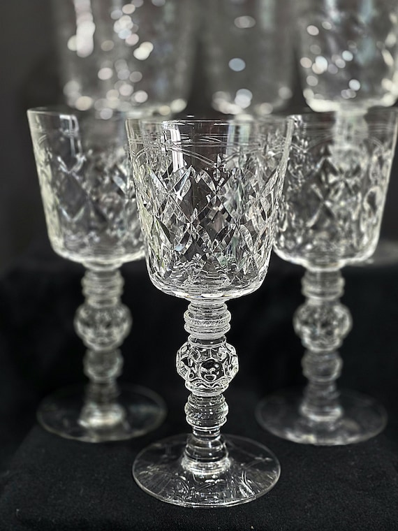 Set of 7 HEISEY "Killarney" water goblets c. 1933-43