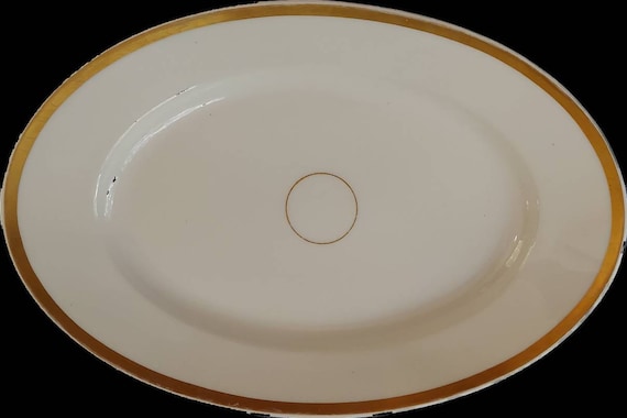 Antique CF HAVILAND Limoges Gold on White 15-inch Platter c. 1870