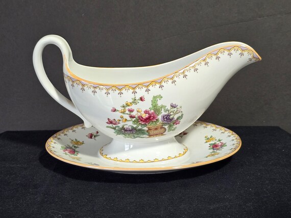 SPODE Copeland "Peplow" Gravy Boat, Yellow Trim