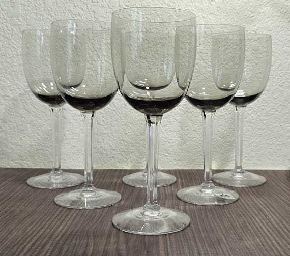Set of 6 Wine/Water Goblets, Smokey Gray